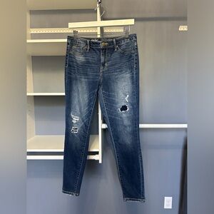 Mossimo high rise jegging - frayed/reconstructed - size 4/27